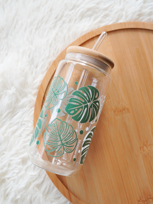 Monstera Glass Cup