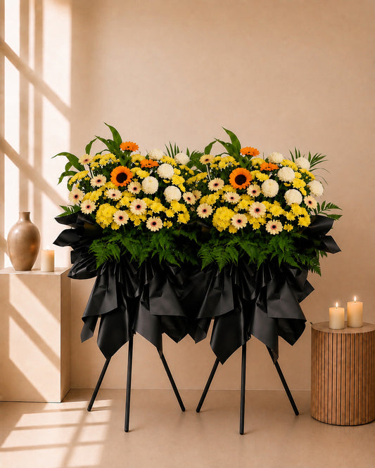 Dawn's Caress Condolences Flower Stand