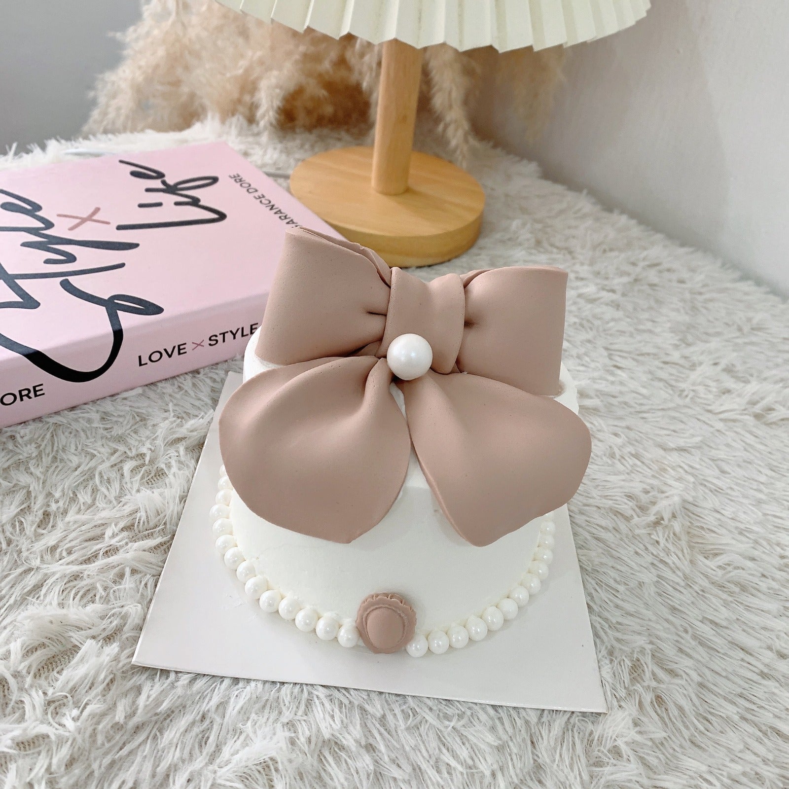 Pearl and Ribbon Flower DIY Cake Topper Base - Wedding Collectibles