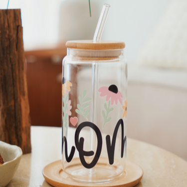 Minimal Mom Glass Cup | Laurels & Leafz