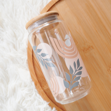 Serenity Strokes Glass Cup | Laurels & Leafz