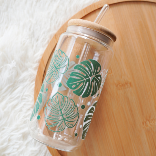 Monstera Glass Cup | Laurels & Leafz