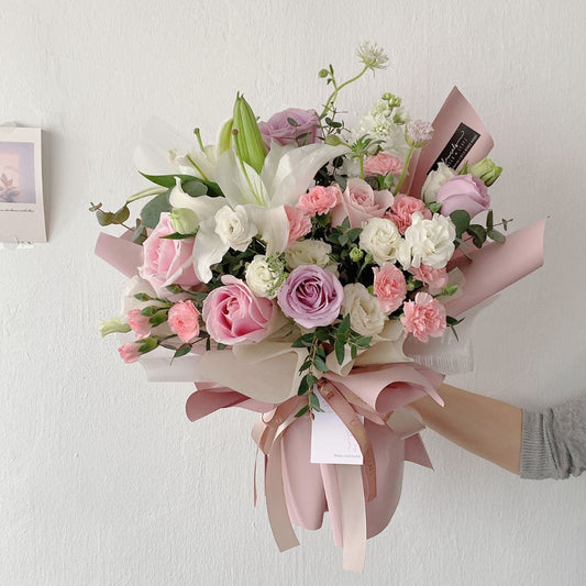 Pink Dream Mix Flower Bouquet | Laurels & Leafz