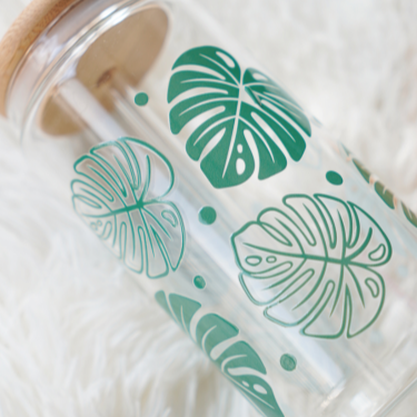 Monstera Glass Cup | Laurels & Leafz