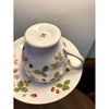 Wedgwood Wild Strawberry Bone China Leigh Cup & Saucer (Made in England) | Laurels & Leafz