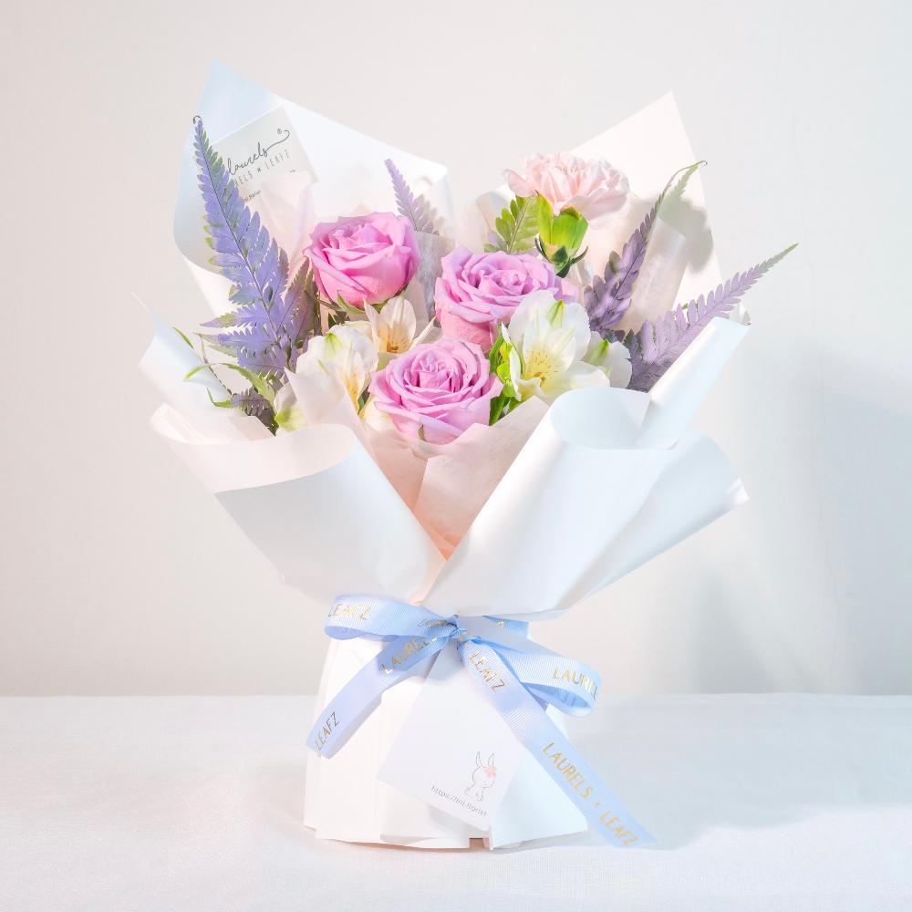 Lilac Seascape Symphony Flower Bouquet Laurels & Leafz