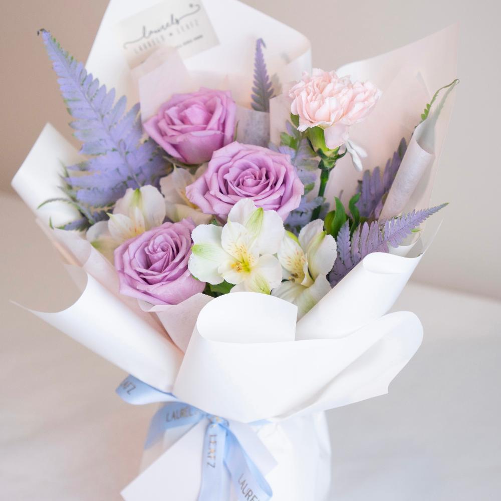 Lilac Seascape Symphony Flower Bouquet Laurels & Leafz