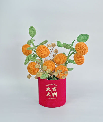 2024 CNY Flowers & Gifts - Chinese New Year Crochet Mandarin Orange Plant | LnL Florist