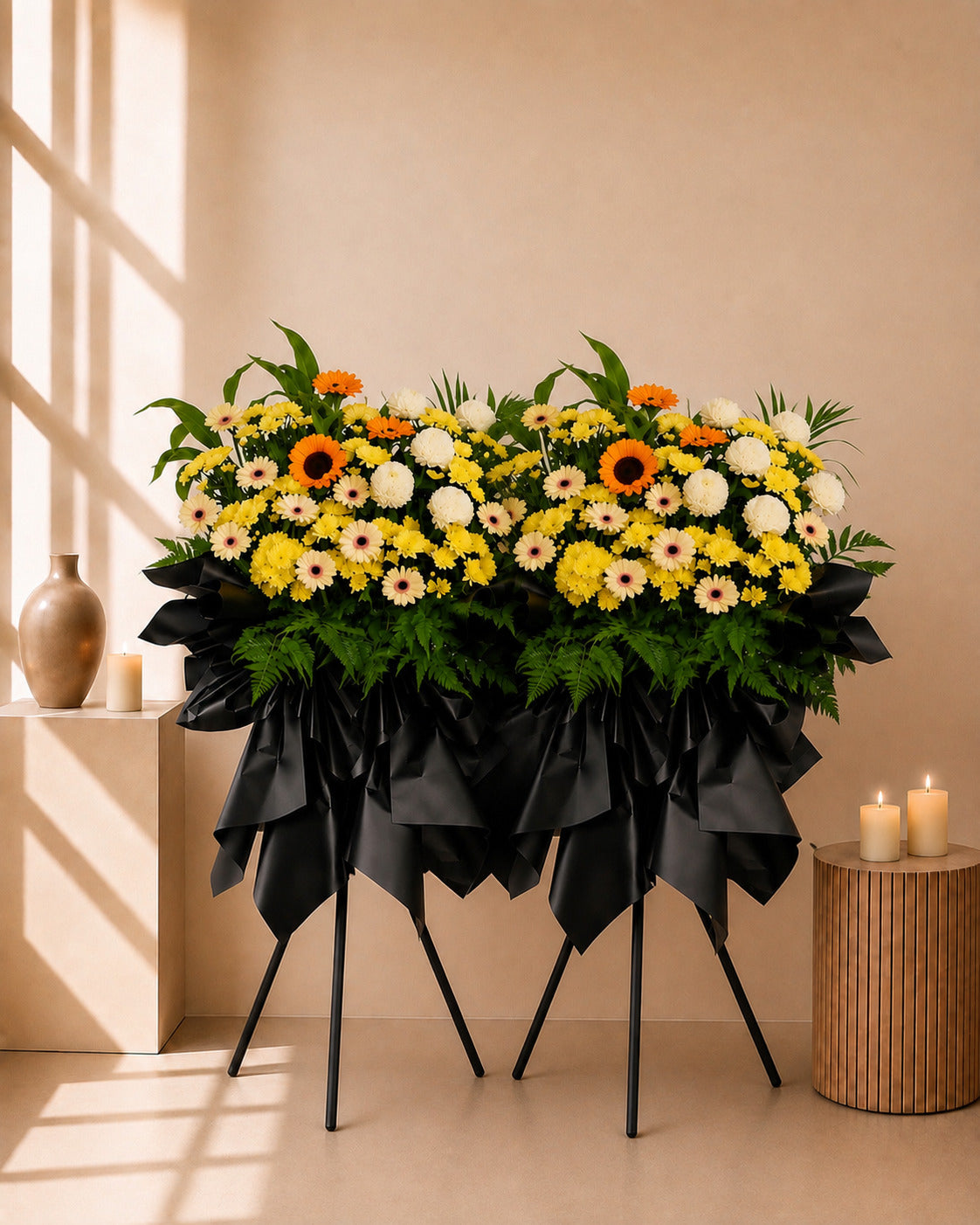 Dawn's Caress Condolences Flower Stand