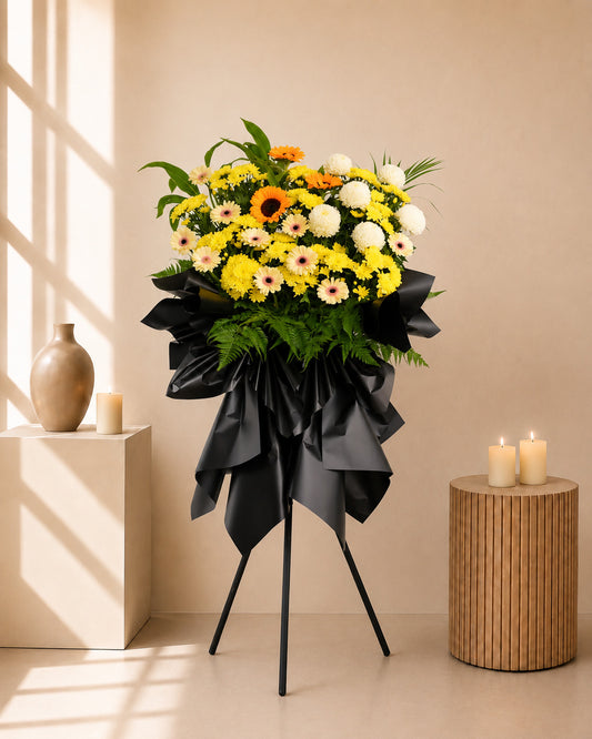 Dawn's Caress Condolences Flower Stand