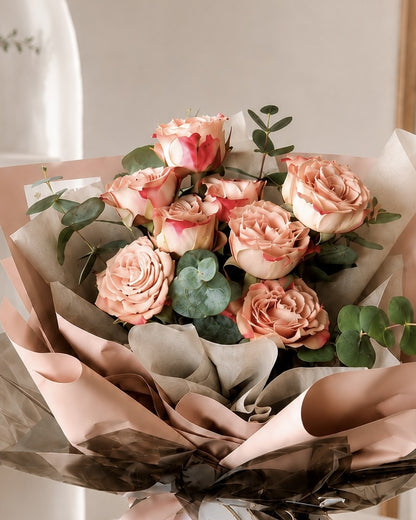 Eva Cappuccino Rose Bouquet