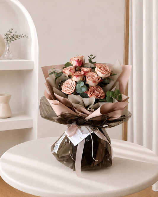 Eva Cappuccino Rose Bouquet