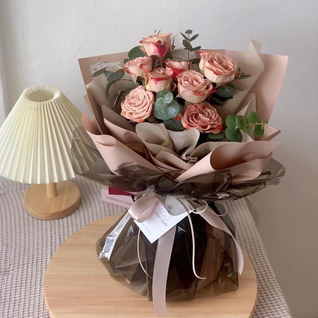 Eva Cappuccino Rose Bouquet - Valentine Day Promotion | LnL Florist