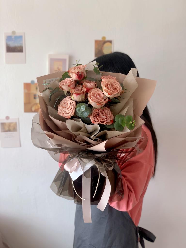 Eva Cappucino Rose Bouquet - Valentine Day Promotion | LnL Florist