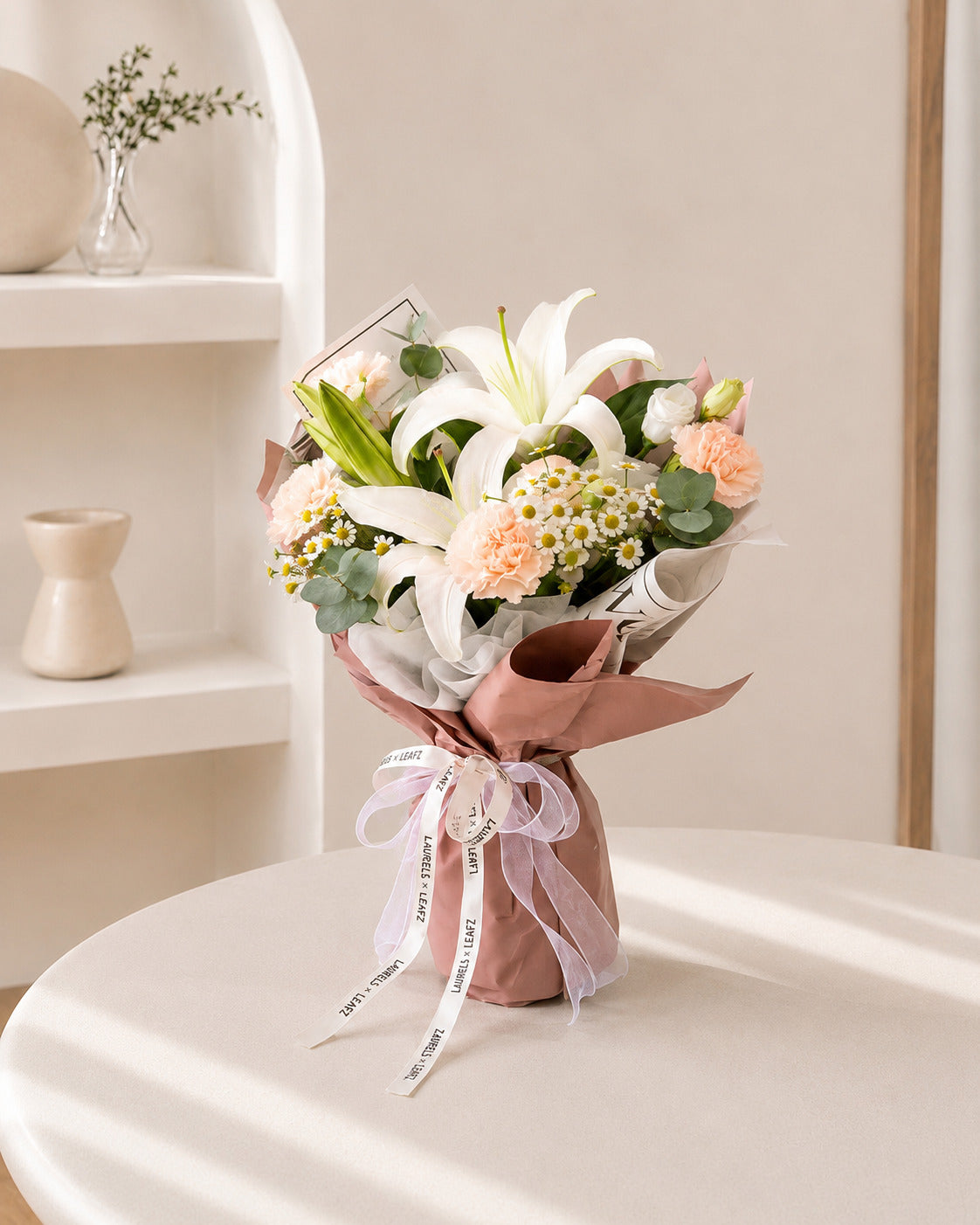 Leah Pink Lily & Carnation Bouquet