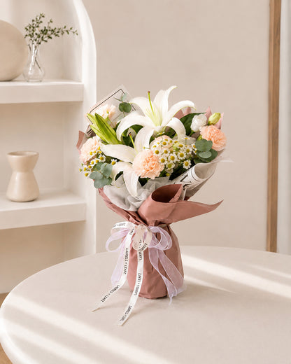Leah Pink Lily & Carnation Bouquet