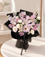 Noir Fleur | Pastel Purple Rose Bouquet with Lilies
