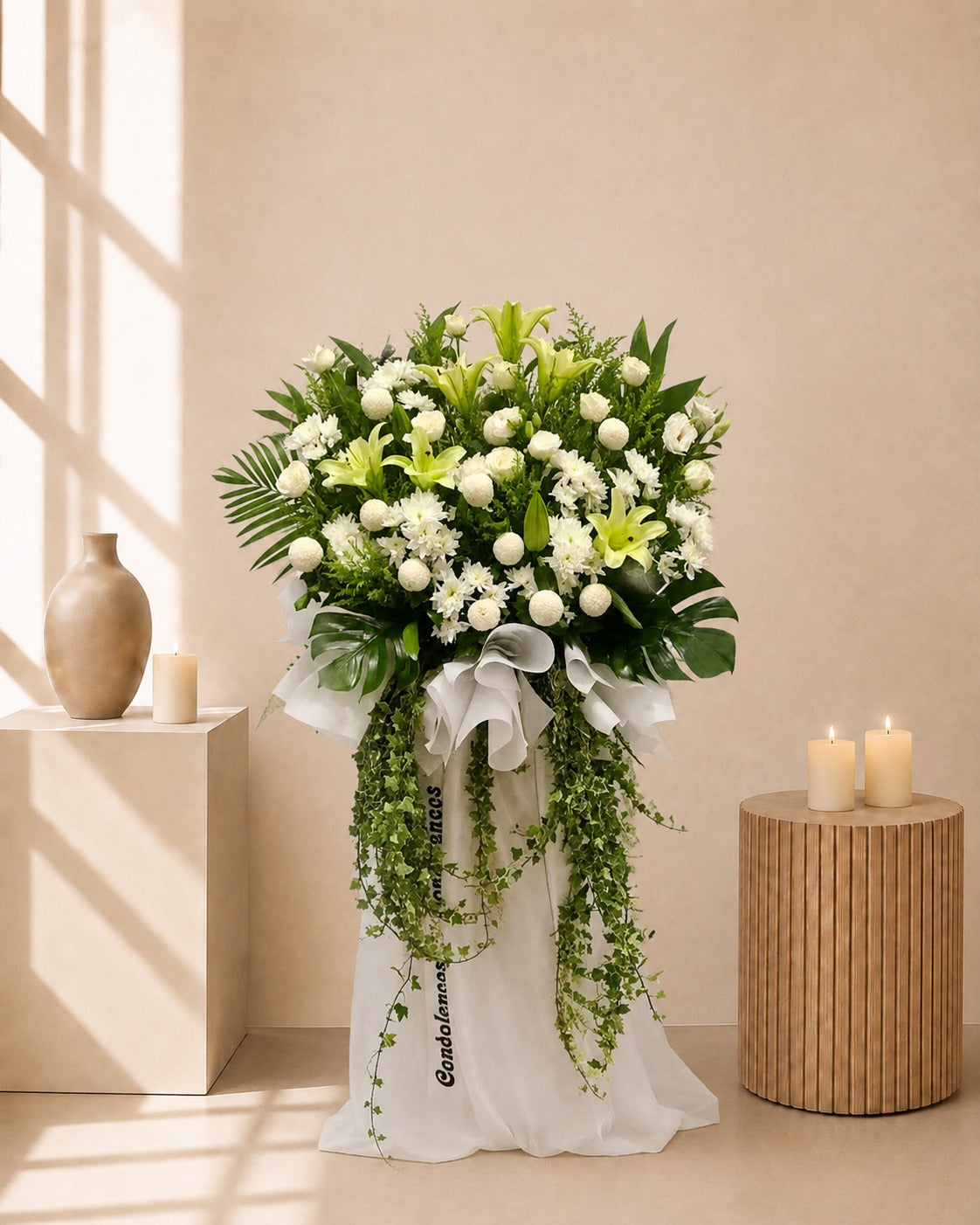 Peaceful Condolences Flower Stand