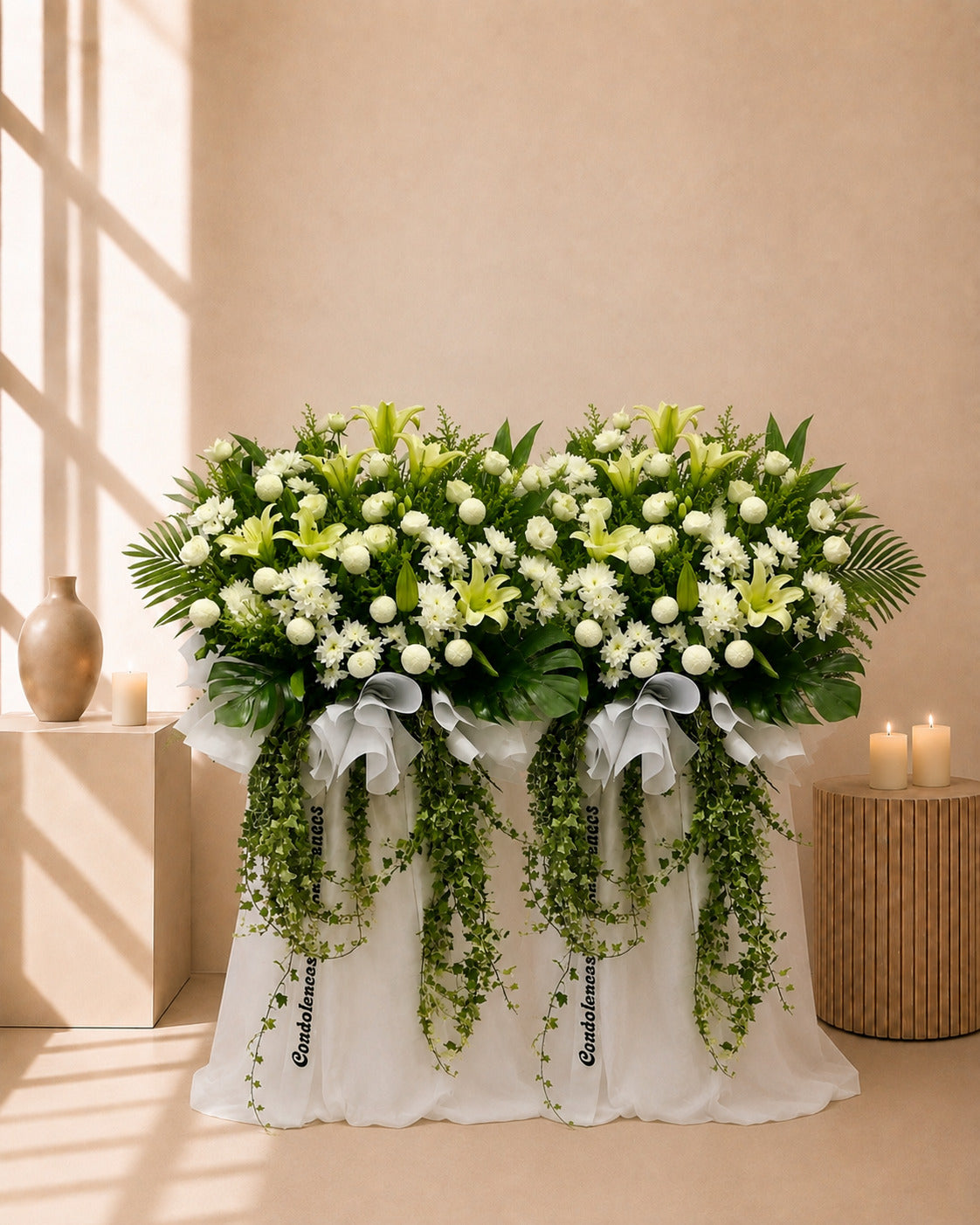 Peaceful Condolences Flower Stand