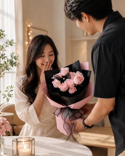 Pink Noir Rose Bouquet