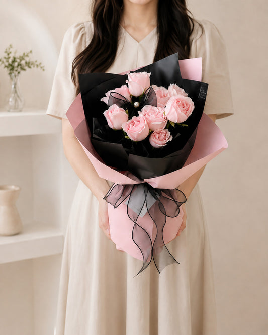 Pink Noir Rose Bouquet