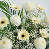 Twilight Blossom standing condolences display with delicate dancing lady orchids and gerbera blooms