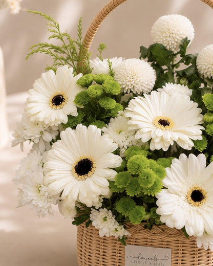 Silent Blossom Condolences Flower Basket