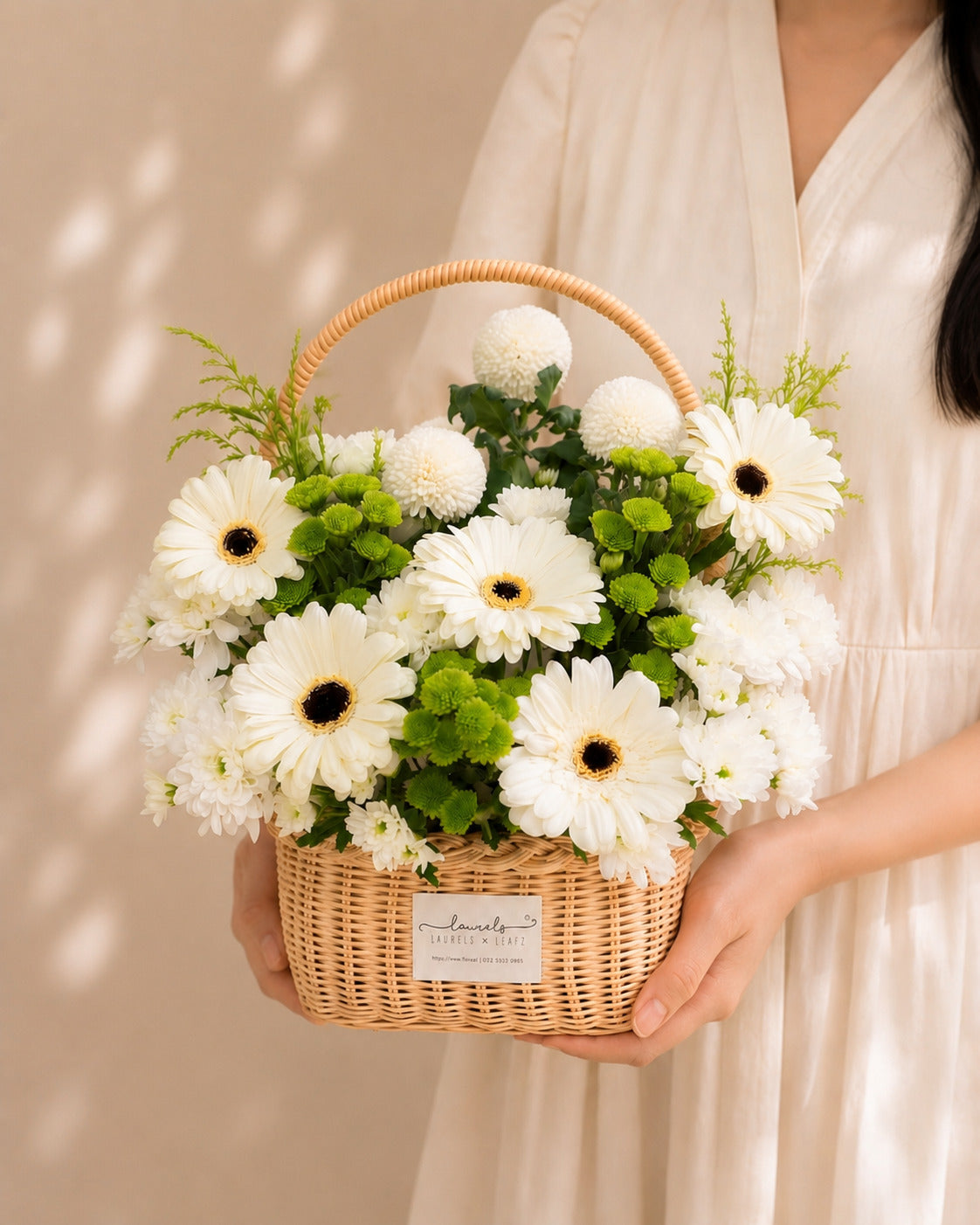 Silent Blossom Condolences Flower Basket