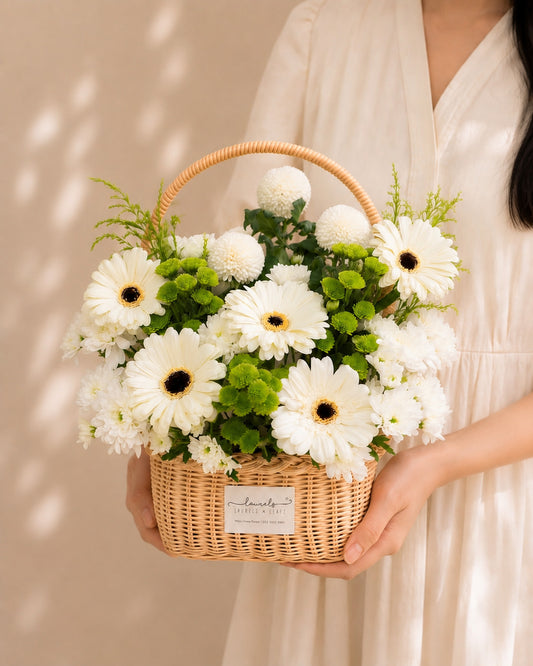 Silent Blossom Condolences Flower Basket