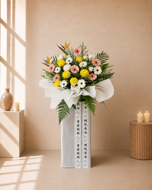 Silent Mourning Condolences Flower Stand