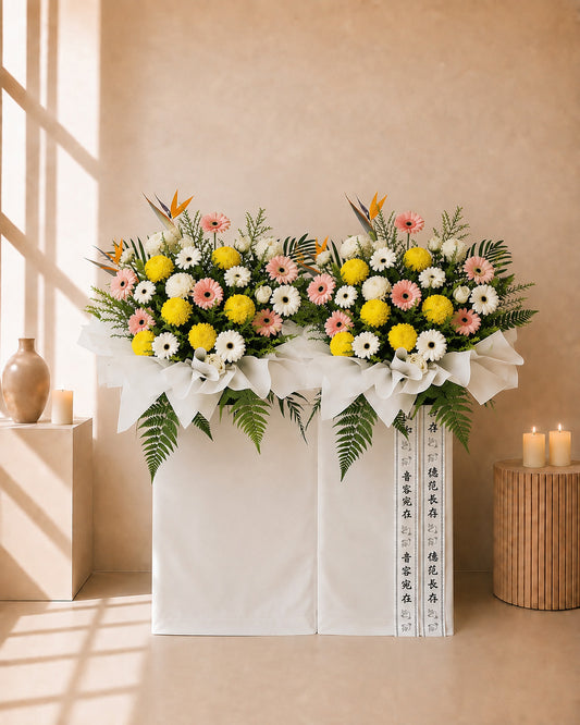 Silent Mourning Condolences Flower Stand