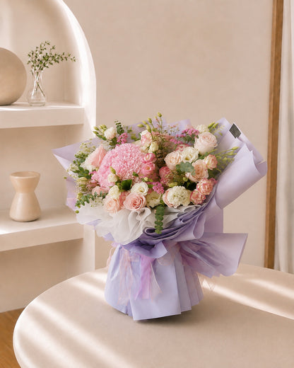 Skylar Hydrangeas Rose Luxury Bouquet