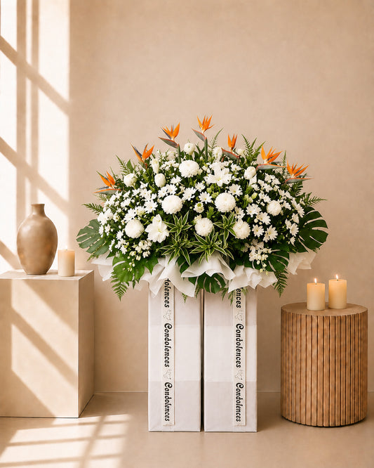 Solemn Solace Condolences Flower Stand