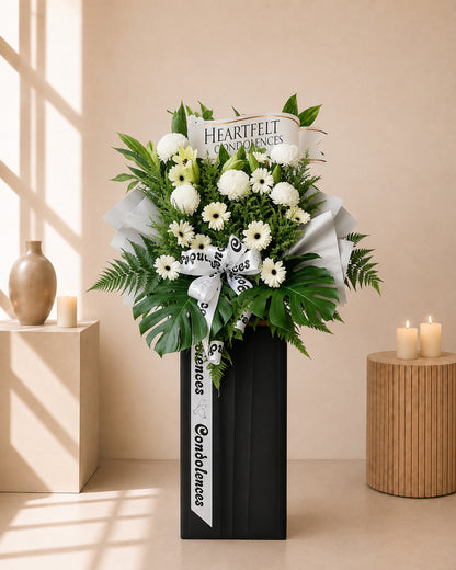 Thoughts of Peace Condolences Flower Stand