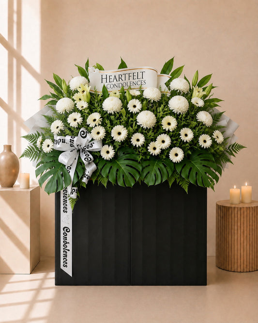 Thoughts of Peace Condolences Flower Stand