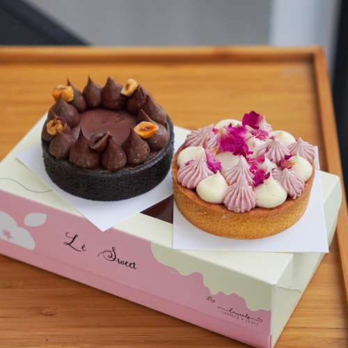 Le Sweet Rose Lychee & Hazelnut Chocolate Tarts | Laurels & Leafz