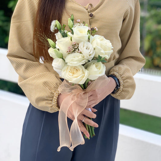 Alaia White Rose Bridal Bouquet