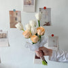 Reese White Tulip Bridal Bouquet - Pure wedding elegance, white tulips delicate fillers, bride serene beauty KL Johor