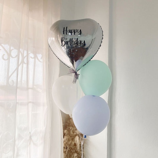 Silver Blue Green Helium Balloon Set (ADD-ON) | Laurels & Leafz