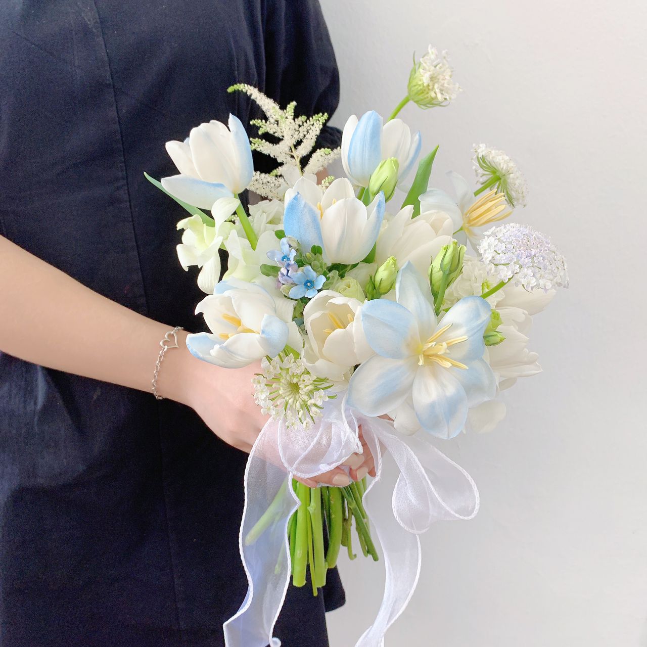 Cerelia Ice Blue Tulip Bridal Bouquet