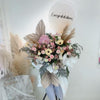 Valerie Opening Flower Stand - Grandeur in motion, luxury masterpiece, pink hydrangeas roses high-profile grand opening arrangement