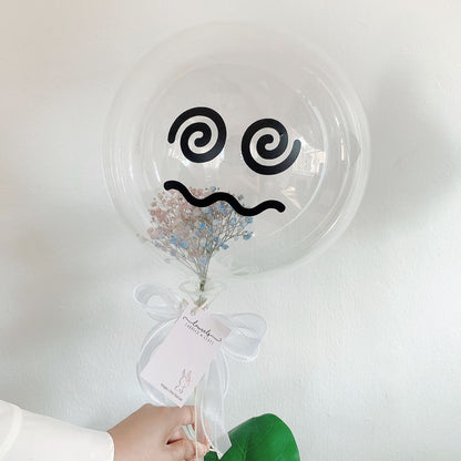 Baby Breath Emoji Balloon Flower Box