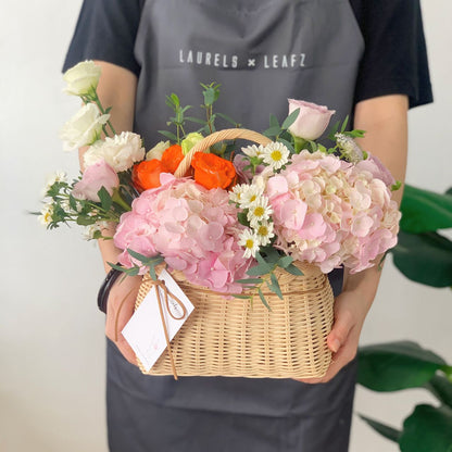 Danielle Hydrangea Flower Basket
