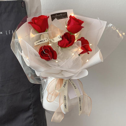 Cecelia Red Rose Bouquet (Fresh Flowers) | Laurels & Leafz